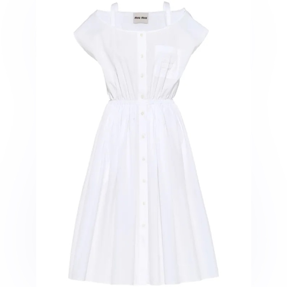 Miu Miu White Midi Dress